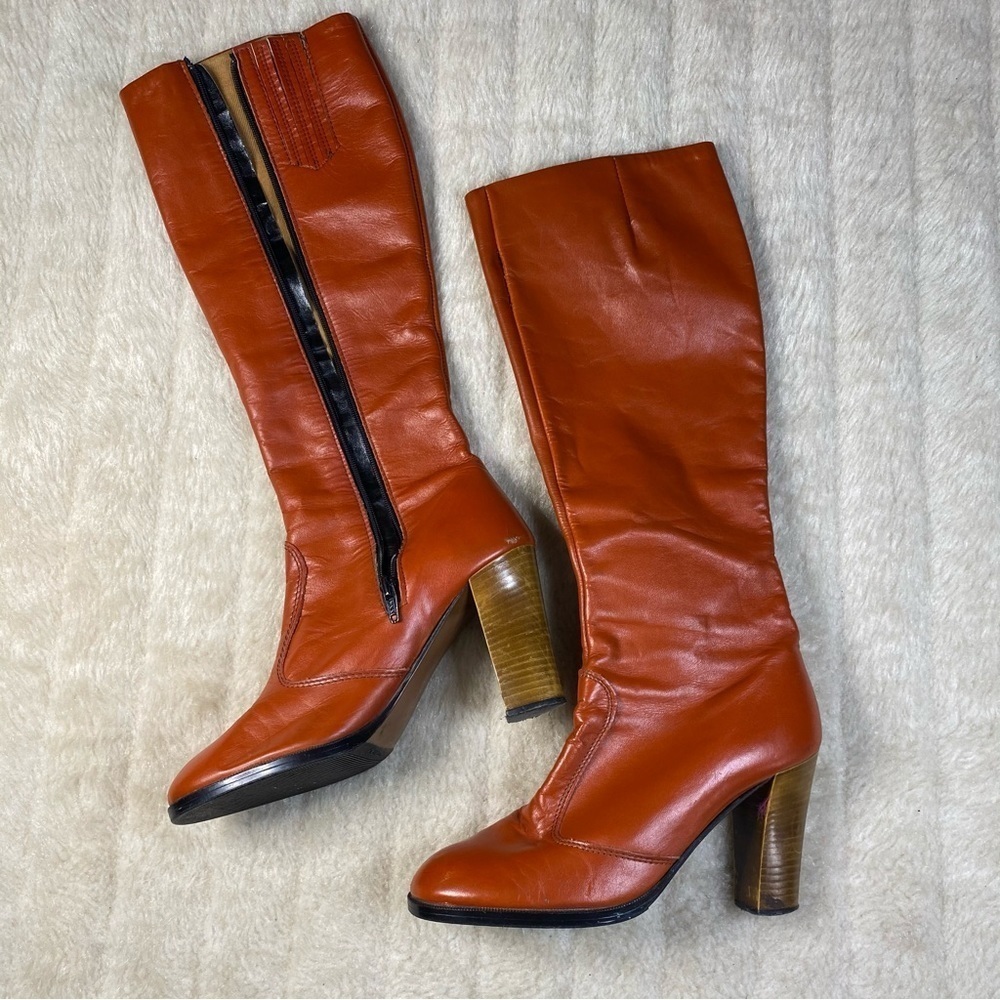 Vintage Leather Boots Made In Italy Gem